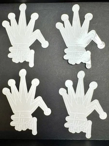 Lote de 4 calcomanías de skateboarding vintage corona transparente blanca Stussy - Imagen 1 de 8