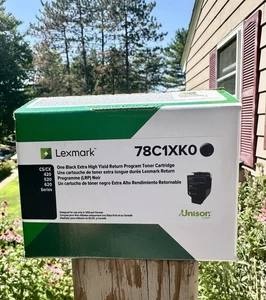 Lexmark 78C1XK0 Czarny toner Bardzo wysoka wydajność Genuin Nowy OEM Zapieczętowane pudełko - Zdjęcie 1 z 6