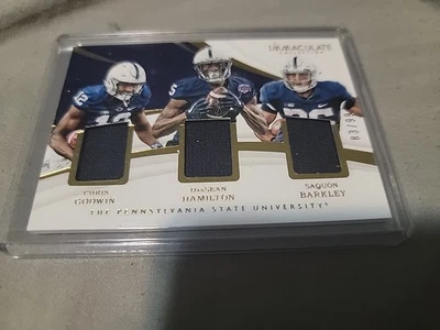 Saquon Barkley Chris Goodwin 2018 Panini Immaculate Collection Collegiate Mem - Image 1 of 2