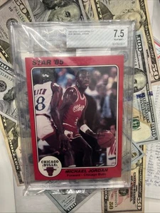 1985-86 Star Team Supers 5x7 #1 Michael Jordan RC BGS-7.5 - Picture 1 of 2