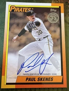 2025 Topps '90 Topps Autographs #25/50 PAUL SKENES On Card Auto Gold Parallel - Bild 1 von 2