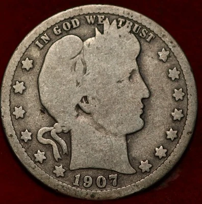 1907-D Denver Mint Silver Barber Quarter - Image 1 of 2