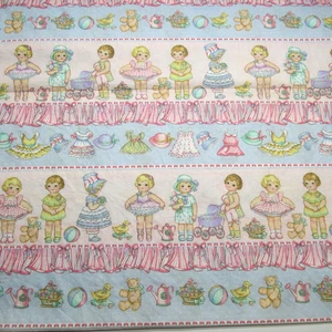 VTG 1995 Paper Dolls Sampler #1375 BTHY (18"x44") Daisy Kingdom Cotton Fabric - Picture 1 of 3