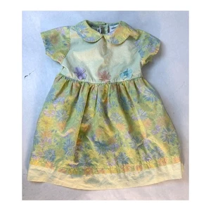 Vintage Y2K 2002 Dress Peter Pan Collar Floral Cottagecore Cotton - Girls Size 5 - Picture 1 of 9