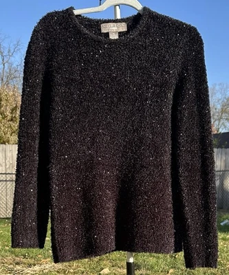 Свитер женский Norton McNaughton Celebrity маленький черный блестящий мягкий вязаный - Изображение 1 из 4