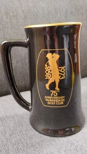Yahnundasis Golf Club 75th Anniversary Mug 1898-1973 Black With Gold - Picture 1 of 2