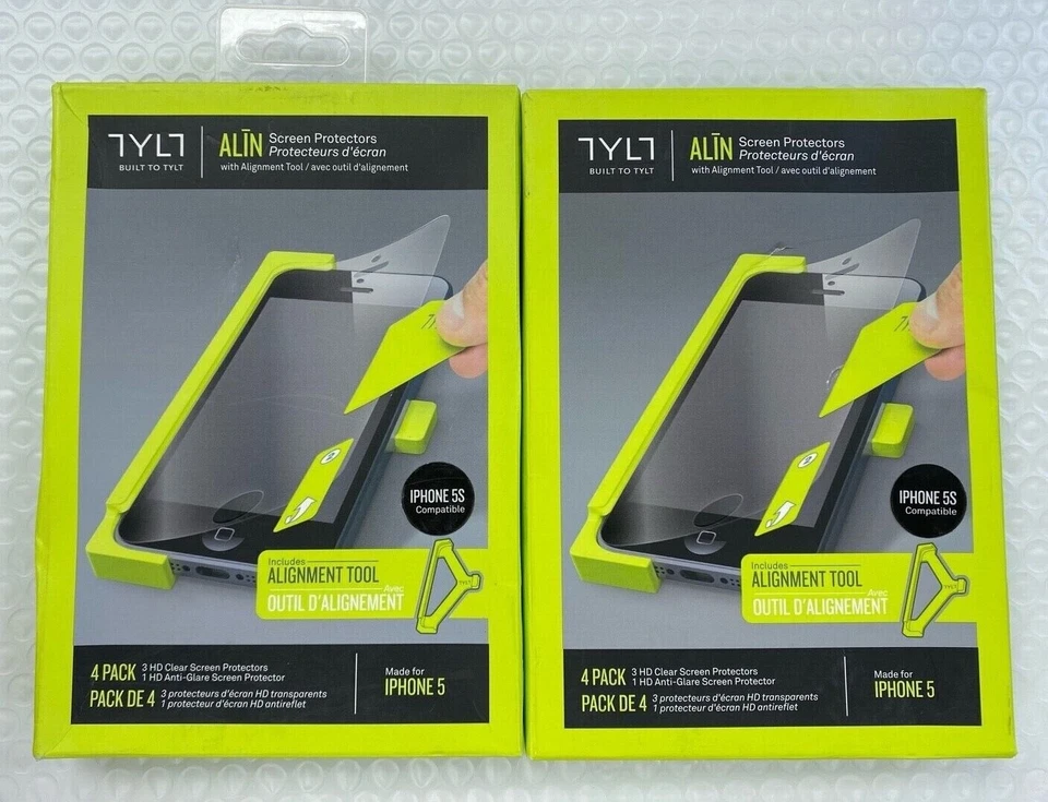 TYLT Alin Screen Protector for iPhone 5 (4 pack) - LOT OF 2 - Image 1 of 3