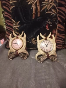 Rare Ducks Unlimited faux antler clock pair,READ. - Bild 1 von 7