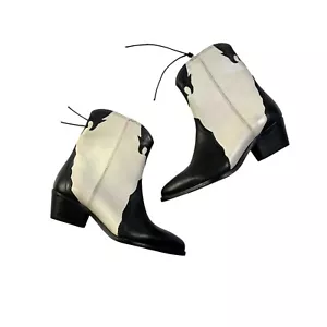 Free People New Frontier Western Vaquero Negro Blanco Botines Botines NUEVOS 36 - Imagen 1 de 5