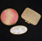 Vintage Compact Lot Max Factor Coty Mirror Powder Lipstick Hinged Cosmetic Boxes