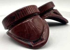 Vintage Safety Eye Googles Welding Steampunk Brown Swirl Plastic - Picture 1 of 12