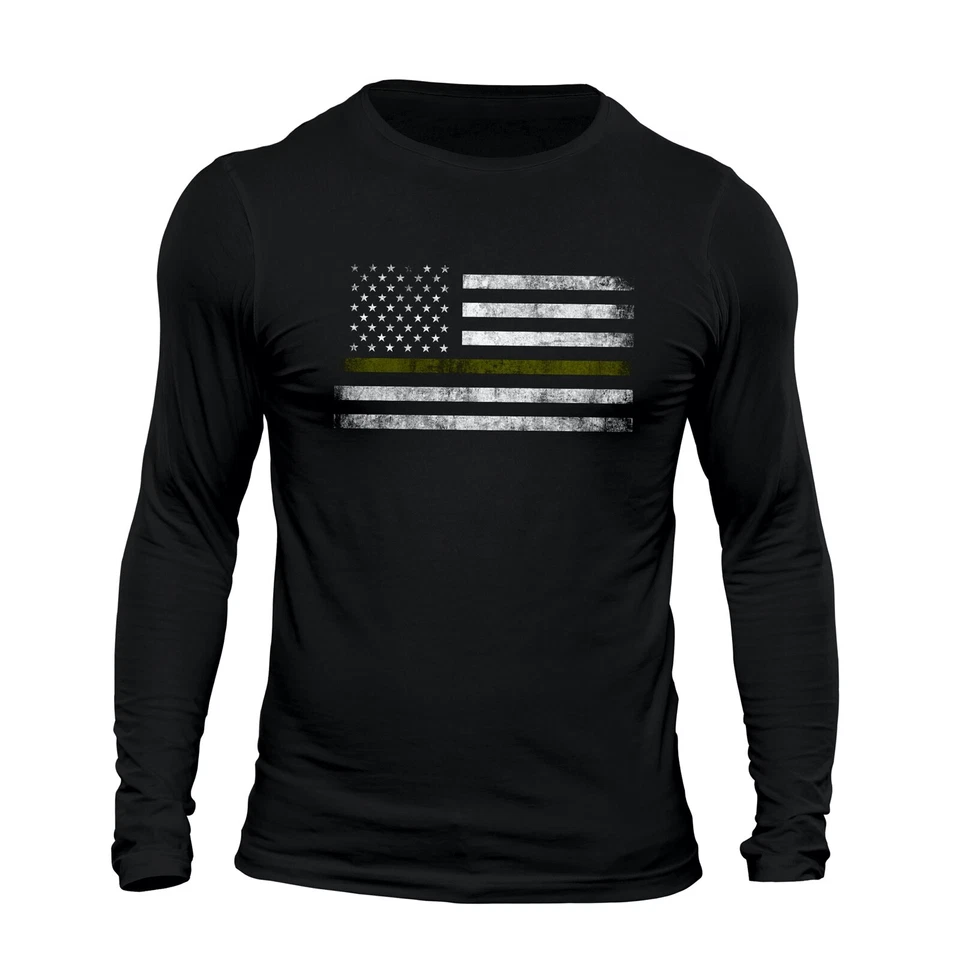 Thin Green Line Flag USA Army Men's Long Sleeve T-Shirt - Изображение 1 из 1