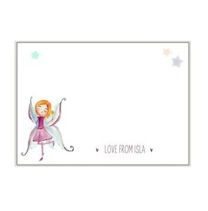 Girls FAIRY NOTE CARDS 10 & envs, personalised writing paper message stationery  - Picture 1 of 11