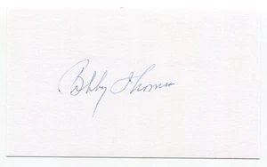 Bobby Thomson Signed 3x5 Index Card Autograph Baseball MLB 1951 New York Giants - Picture 1 of 2