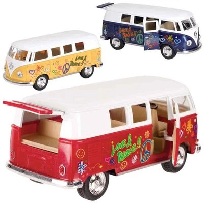 Autobús VW Volkswagen Classic Love Peace 1962 modelo fundido a presión 1:32 (1 por pedido) Foto 1 de 3