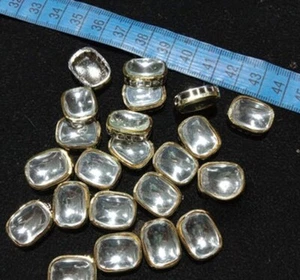 SPILLA AD KUNDAN RETTANGOLARE 14MM ALTA QUALITÀ 4PZS - Foto 1 di 15