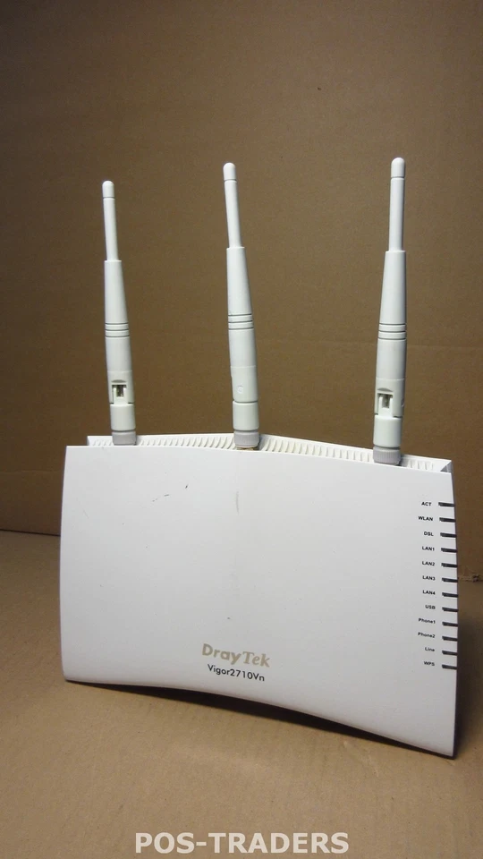 DRAYTEK VIGOR 2710N ADSL2/2+ Modem router  WIRELESS N 3x Antennas - EXCL PSU - Bild 1 von 1