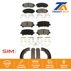 Front Rear Semi-Metallic Brake Pads Parking Shoe Kit For 2011-2017 Honda Odyssey