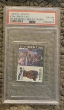 1989 St Vincent Stamp KEN GRIFFEY JR Series 2 PSA 8 NMMT POP 4 Only 24^ Rookie