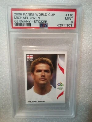 POP 3 2006 Panini World Cup Germany Sticker MICHAEL OWEN #110 PSA 9 Mint England - Image 1 of 3