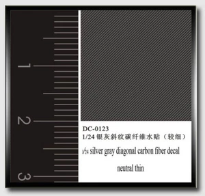 Crazy Modeler 1/24 Silver Grey Diagonal Carbon Fiber Decal Sheet (Neutral Thin) - Picture 1 of 1