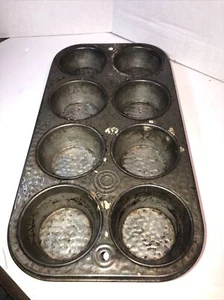 Bake King Metall 8 Tassen Muffin Cupcake Backpfanne -- gehämmert Vintage Design - Bild 1 von 5