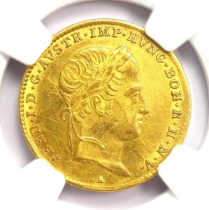 1841 Hungary Gold Ducat Coin 1D - Certified NGC Uncirculated Detail (UNC MS) - Picture 1 of 4