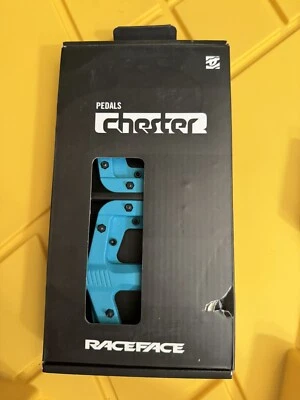 RaceFace Chester Pedals - Platform, Composite, 9/16",Turquoise, Replaceable Pins - Image 1 of 4