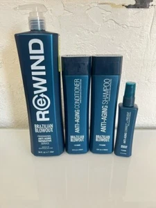Brazilian Blowout Anti-Aging Bundle Shampoo, Conditioner, Correct + Rewind - Picture 1 of 6