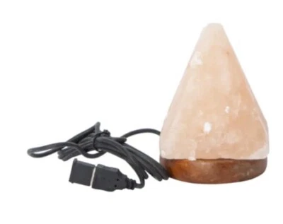 Lámpara pirámide de sal del Himalaya decoración con USB roca natural ayuda a la ansiedad Foto 1 de 3