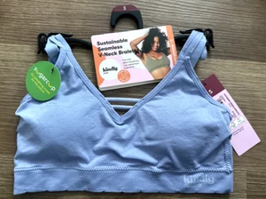 Kindly Yours Seamless Bralette V-Neck Padded Light Coverage Nylon Lilac Small - Picture 1 of 2
