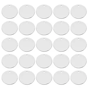 20mm Steel Disc, 50pcs Round Metal Stamping Blanks Tags Circle, Silvery - Picture 1 of 5