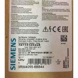 3RW4055-6BB44 NEW SIEMENS 3RW4055-6BB44 SIRIUS soft starter 75 kW 3RW40556BB44 - Bild 1 von 4