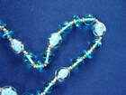 Vintage Art Deco Aqua Venetian Glass Bead Necklace '30s