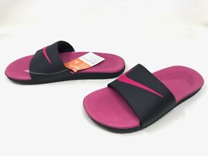 Girls Nike (819353-001) Kawa Black/Vivid Pink Slides (82T)