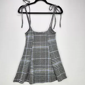Rue 21 Flare Tank Top Womans Small Grey Strap Houndstooth Flowy Blouse - Picture 1 of 13