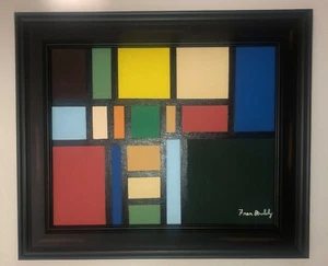 Arte astratta acrilica dipinta a mano di Fran Bernholz - (1) 16"x20" incorniciato - Foto 1 di 5