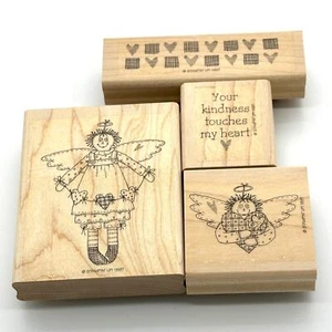 Stampin' Up! Bambola angelo raggedy timbri gomma country cuore cucito 1997 - Foto 1 di 9