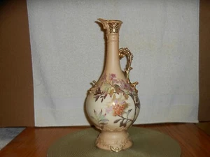Antique RH Austria Robert Hanke 14.5" Porcelain Ewer Vase Gold Trim Man's Face - Picture 1 of 10