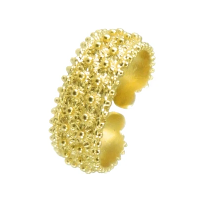 Fede sarda filigrana Sardegna 2 giri argento dorato a pallini Misura Regolabile - Immagine 1 di 2