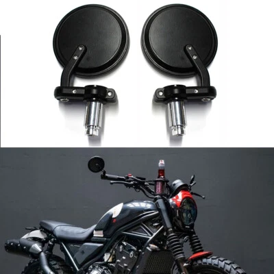 Espejo retrovisor de extremo de manillar negro para motocicleta de 7/8" para moto de cross Ducati Scrambler personalizado Foto 1 de 4