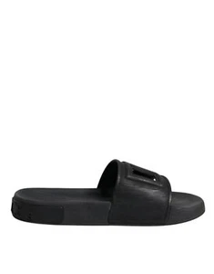 Dolce&Gabbana Women Black Slide Shoes Rubber Flat Casual Beachwear Sandals EU 37 - Picture 1 of 8