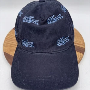 Lacoste All Over Print Baseball Hat Blue One Size EUC See Pics - Picture 1 of 9
