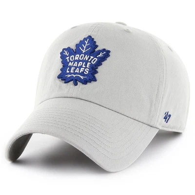 Men's '47 Gray Toronto Maple Leafs Team Clean Up Adjustable Hat - Image 1 of 2