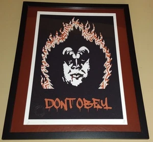 DEATH NYC ltd ed LG signed framed art print 45x32cm Dont Obey Shepard Fairey  - Picture 1 of 2