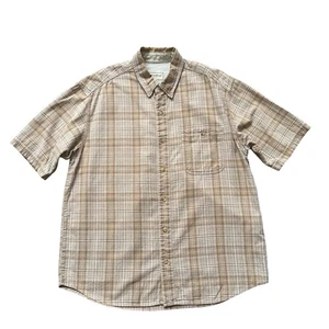 Eddie Bauer Shirt Mens Large Linen Cotton Plaid Button Up Hiking Outdoors - Picture 1 of 5