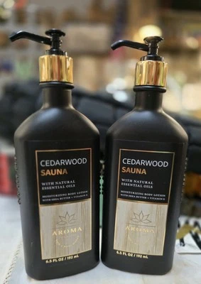 2 Aroma CEDARWOOD SAUNA Patchouli & Eucalyptus LOTION Bath and Body Works - Image 1 of 2