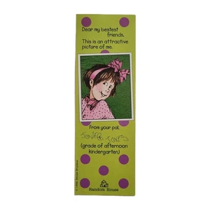 Vintage 90s Junie B. Jones Bookmark 1992 Denise Brunkus Reading List 676-76038-4 - Imagen 1 de 17