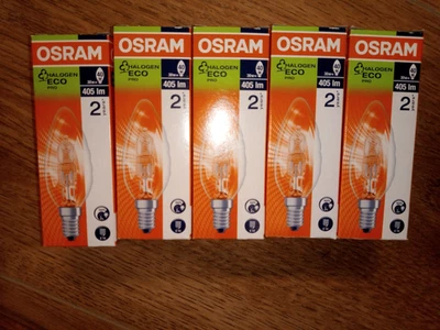 5x Osram Kerze Classic ECO Pro klar gedreht E14/SES 30W=40W DIMMBAR  Halogen! - Bild 1 von 4
