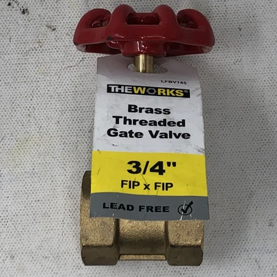 The Works Brass Threaded Gate Valve 3/4" LFBV145 - Lead Free - Image 1 of 4